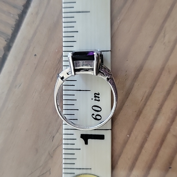Amethyst Marcasite Sterling Ring - Picture 12 of 13